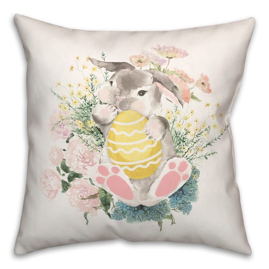 Rabbit Easter Egg 18&#x22; x 18&#x22; Indoor / Outdoor Pillow